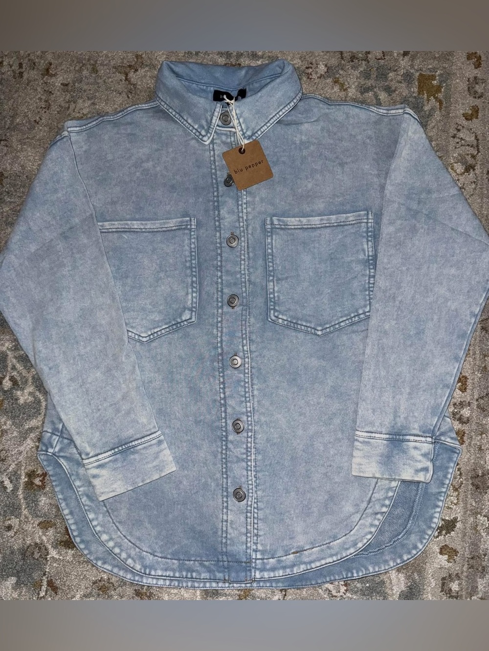 Blu Pepper Light Wash Button-Up Shacket